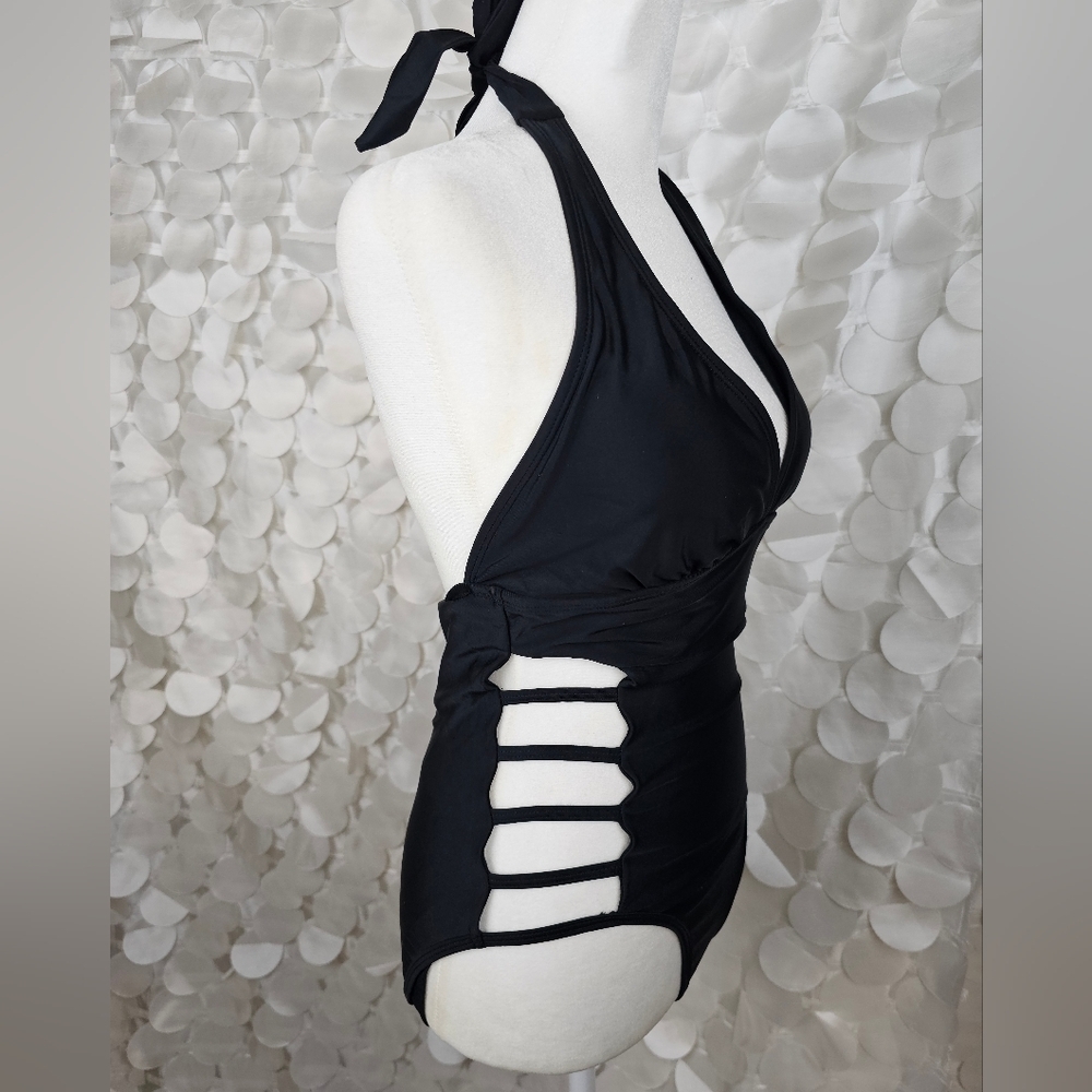 Black Sexy One Piece Swimsuit - Picture 3 of 4